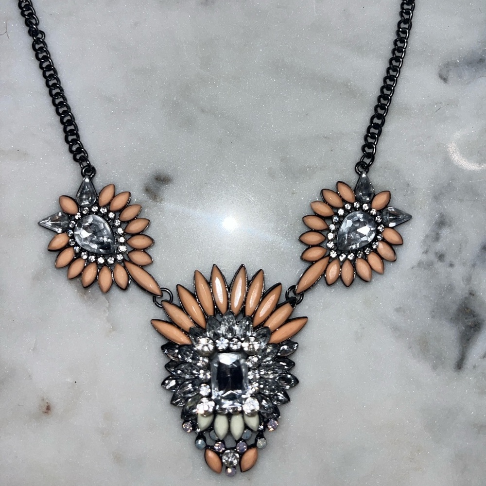 Pink and rhinestone necklace